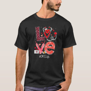 T-shirt Cmt Infirmière Vie Amour Coeur Stethoscope Rn Infi