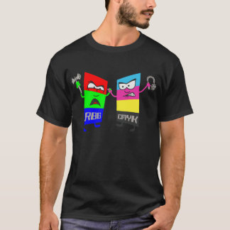 T-shirt CMYK contre RBG
