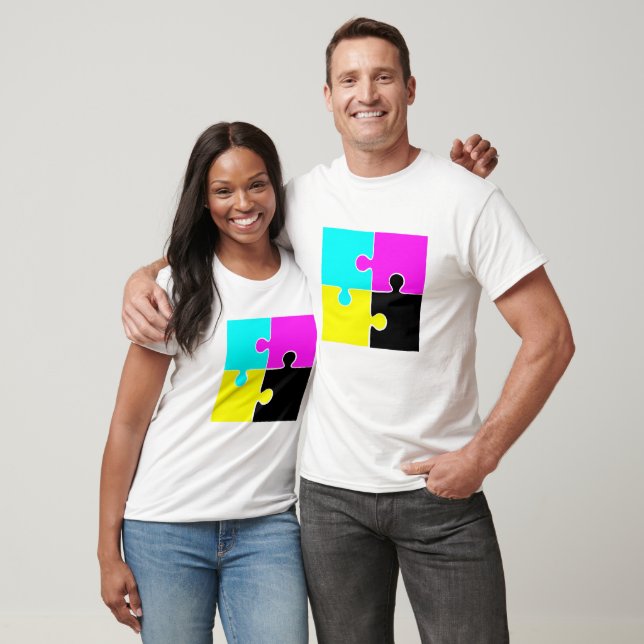 T-shirt CMYK Jigsaw Pièces (Unisexe)