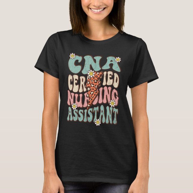 T-shirt CNA Certified Nursing Assistant Retro Groovy Nursi (Devant)