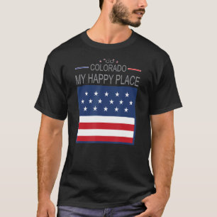 T-shirt CO Colorado My Happy Place USA Etats-Unis Carte du
