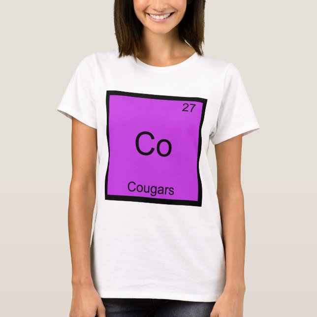 T-shirt Co - Cougars Funny Élément Chimie Symbole Tee (Devant)