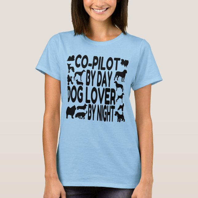 T-shirt Co-pilote Amoureux des chiens (Devant)