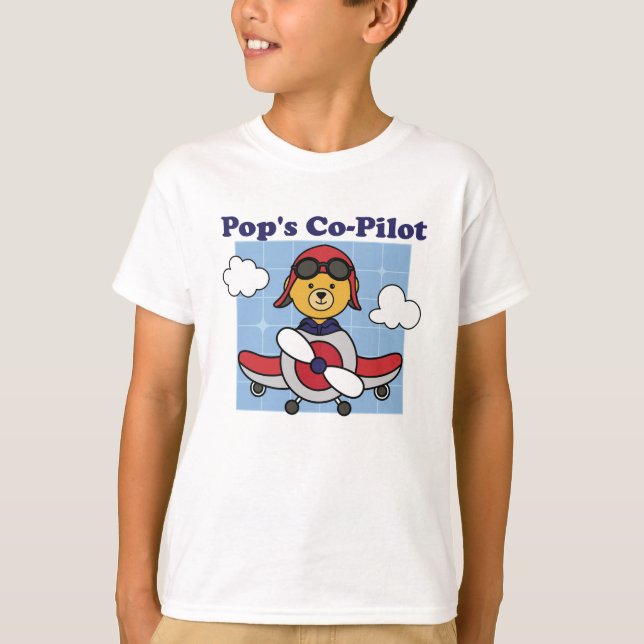 T-shirt Co-pilote de Pop - avion mignon (Devant)