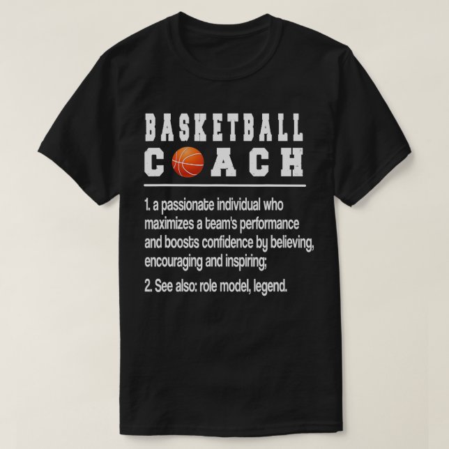 T-shirt Coach de basket-ball Définition Basketball Coachin (Design devant)
