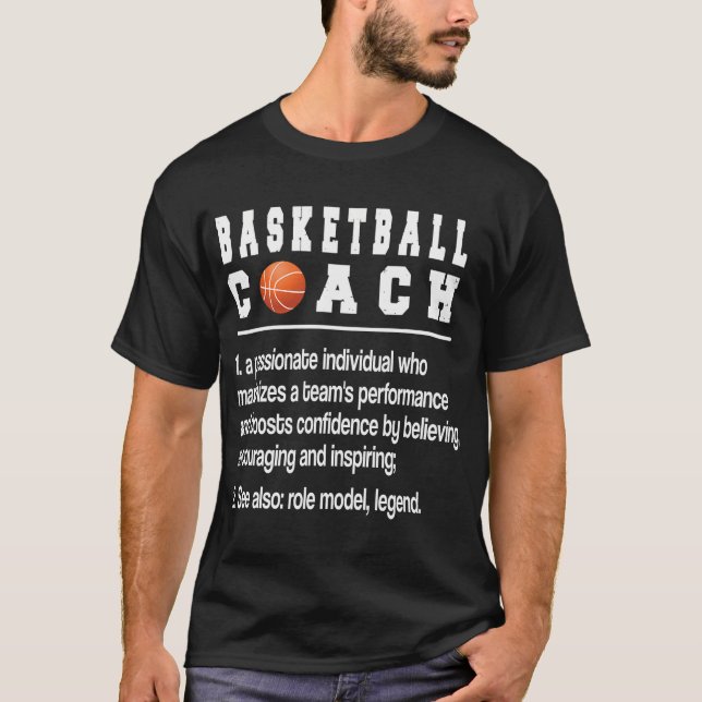 T-shirt Coach de basket-ball Définition Basketball Coachin (Devant)