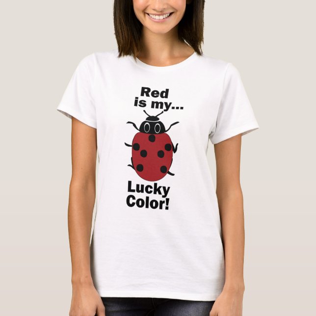 T-shirt Coccinelle Rouge Est Ma Couleur Porte-Bonheur Inse (Devant)