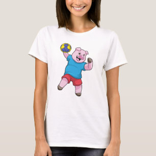 T-shirt Cochon à Handball Sports