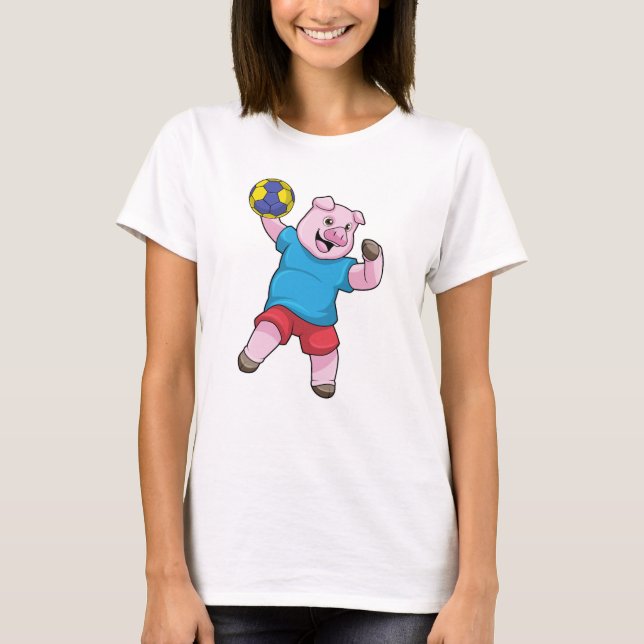 T-shirt Cochon à Handball Sports (Devant)