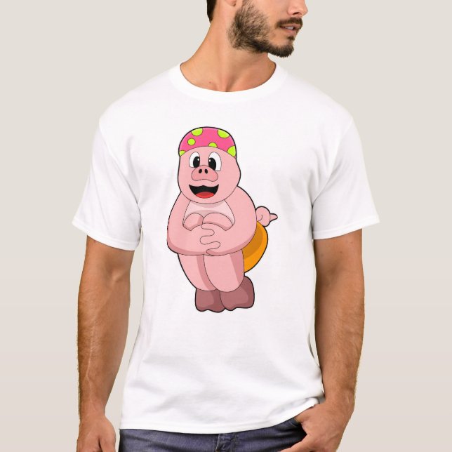 T-shirt Cochon à sauter dans l'eau (Devant)