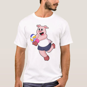T-shirt Cochon à Volleyball Sports