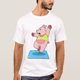 T-shirt Cochon au yoga Fitness