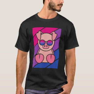 T-shirt Cochon Avec Fierté Bisexuel Drapeau Lgbtq Fière Al