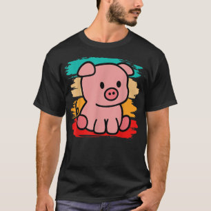 T-shirt Cochon coloré I Pig Art I Cochon mignon I Cochon E