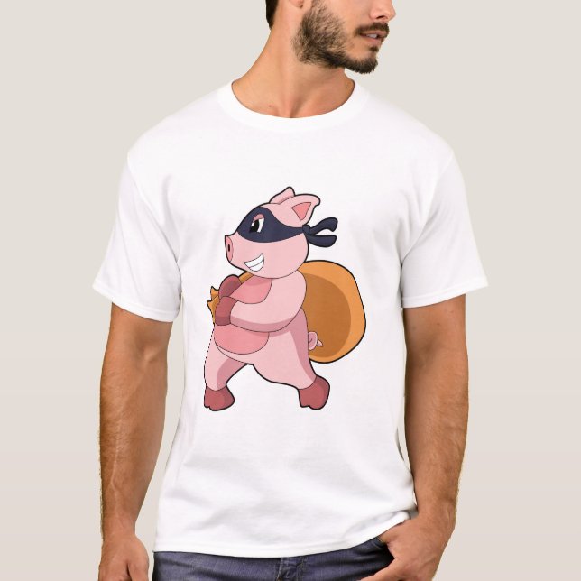 T-shirt Cochon comme coureur (Devant)
