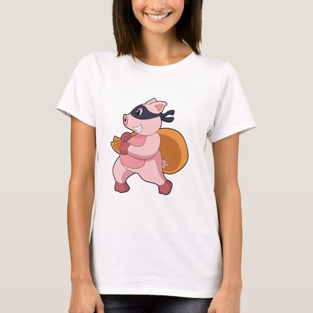 T-shirt Cochon comme coureur (Devant)