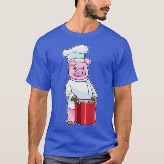T-shirt Cochon comme cuire avec pot de Cuisine