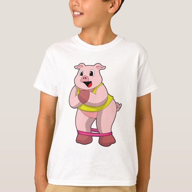 T-shirt Cochon de fitness avec bande de caoutchouc (Devant)