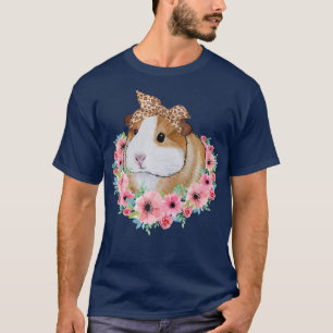 T-shirt Cochon de Guinée avec bandeau de léopard Fleur de 