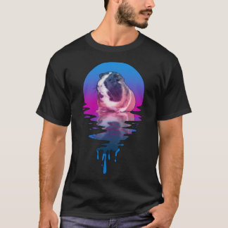 T-shirt Cochon de Guinée couché de soleil vintage