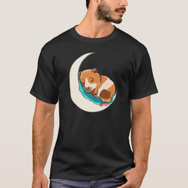 T-shirt Cochon de Guinée couché sur la lune (Devant)