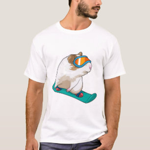 T-shirt Cochon de Guinée Snowboard Snowboard