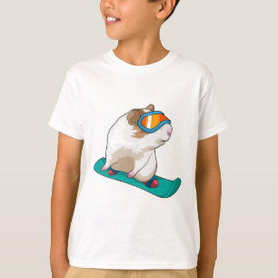 T-shirt Cochon de Guinée Snowboard Snowboard