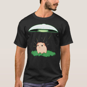 T-shirt Cochon de Guinée spatiale sur soucoupe volante
