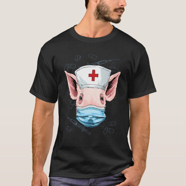 T-shirt Cochon de l'hôpital infirmière infirmière infirmiè (Devant)
