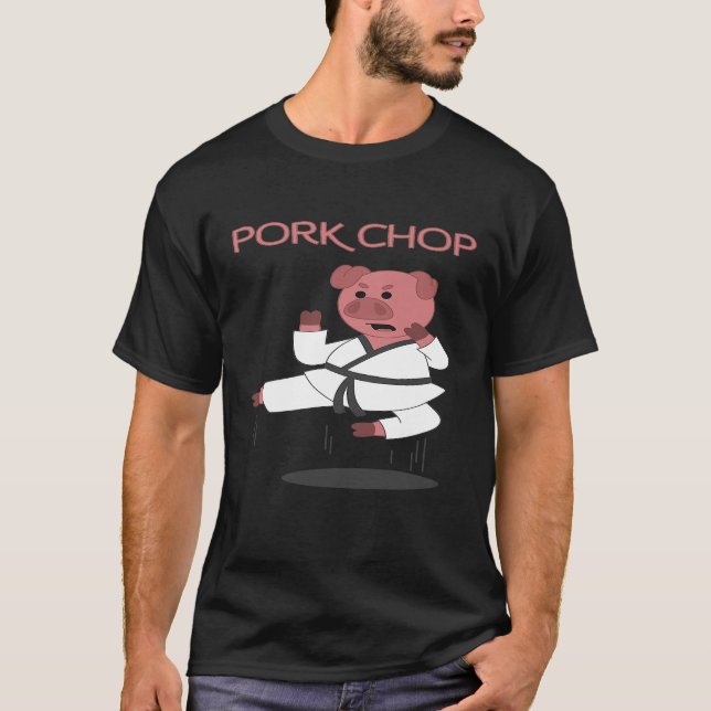T-shirt Cochon de porc Karate Pun Arts martiaux (Devant)
