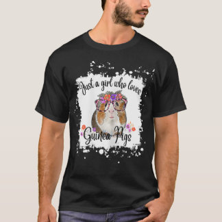 T-shirt Cochon d'Inde Avec Des Lunettes Fleurs, Adorable C