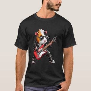 T-shirt Cochon d'Inde Guitare Électrique Concert Musique H