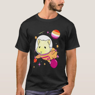 T-shirt Cochon d'Inde lesbien Rose Orange Fierté lesbienne