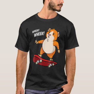 T-shirt Cochon d'Inde Wheek Wheek Planche à Roulettes Skat
