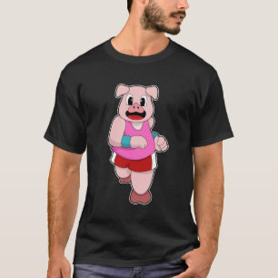 T-shirt Cochon en cours d'exécution
