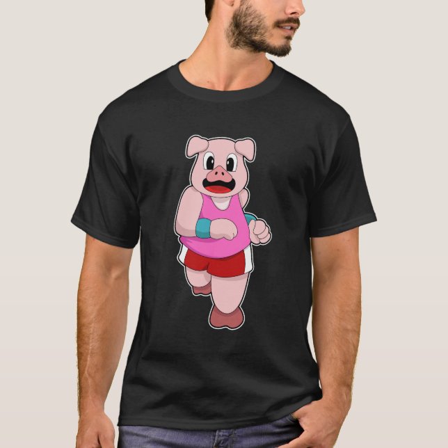 T-shirt Cochon en cours d'exécution (Devant)