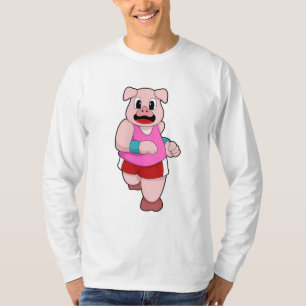 T-shirt Cochon en cours d'exécution