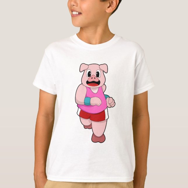T-shirt Cochon en cours d'exécution (Devant)