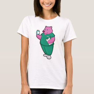 T-shirt Cochon en infirmière en médecine