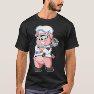 T-shirt Cochon en tant que chef avec tablier de Cuisine et