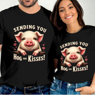 T-shirt Cochon et baisers Valentines mignonette Cochon End