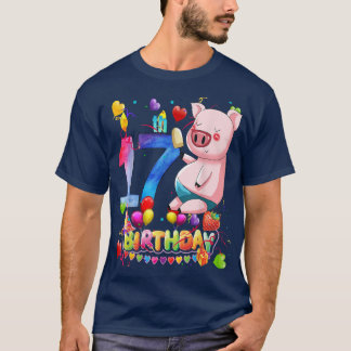 T-shirt Cochon fête d'anniversaire 17 ans garçon 17e cocho