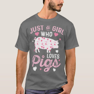 T-shirt Cochon Juste une fille qui aime Cochons Femmes Agr