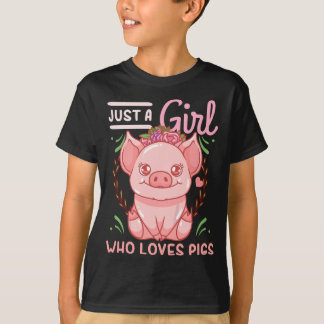 T-shirt Cochon Juste Une Fille Qui Aime Les Cochons