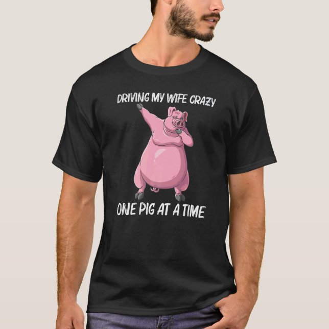 T-shirt Cochon Migné Pour Hommes Papa Bétail Alimentation  (Devant)