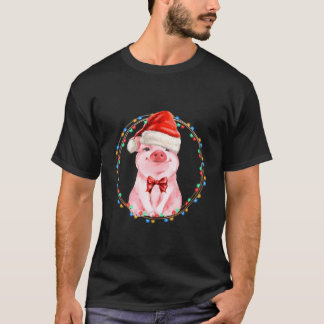 T-shirt Cochon Mignon Avec Cochon Père Noël