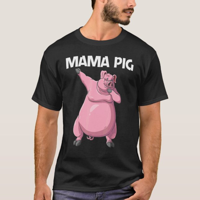 T-shirt Cochon mignon pour les femmes maman bétail nourrit (Devant)