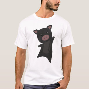 T-shirt Cochon noir Piggy mignonne Animaux Enfants