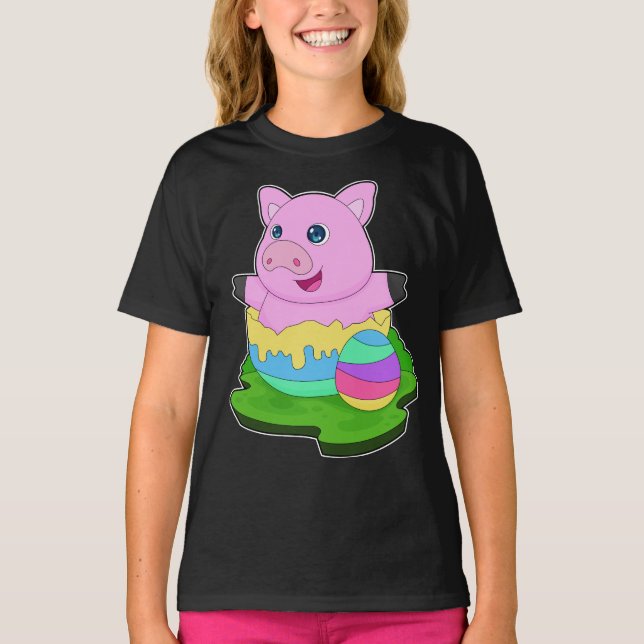 T-shirt Cochon oeuf de Pâques (Devant)