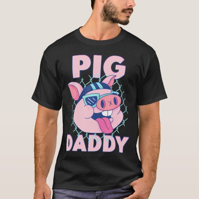 T-shirt Cochon Papa Cochon Ferme de porc (Devant)